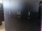 New Melamine Black Colour 4 Door Wardrobe 6 X 5 Ft Cupboard large