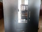 New Melamine Black Colour Cupboard 6 X 4 Ft 3 Door Wardrobe