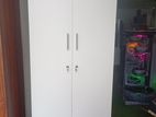 new melamine white / ash colour 2 door cupboard 6*2.5 ft hc