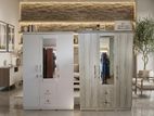 new melamine white / ash colour 3 door cupboard 6*4 ( wardrobe )