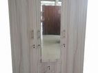 New Melamine White / Black Ash Colour 3 Door Cupboard Wardrobe