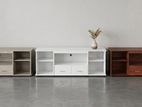 new melamine white / brown ash colour 65 " tv stand large cupboard