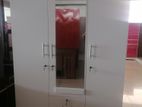 new melamine white colour 3 door cupboard wardrobe mirror 6*4 ft