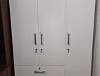 New Melamine White Colour 3 Door Large Locked Cupboard Wardrobe