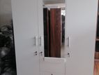 New Melamine White Colour 3 Door Wardrobe Mirror Cupboard