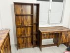 New Mlamine Book Rack Cupboard 5.3 X 2.5 Ft with Table 4 2ft