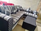 New Modern ( L) Fabric Sofa Set with Stool Pillow