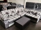 New Modern L Fabric Sofa Set With stool pillow free .