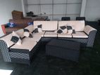 New Modern L Faiber Sofa Set with Stool, Pillow
