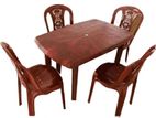 New Nippon (Marble) Plastic Dining Table & Chair Set