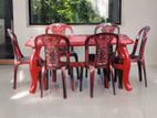 New Plastic Table With 6 Chair