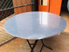 New Round Blk Top Folding Table