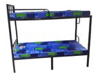 new steel bunk bed with double layer mattress