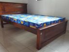 New Teak 6x3ft Single Box Bed With Double Layer Mattresses