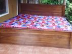 New Teak 6x6ft Box Bed With Double Layer Mattresses 011