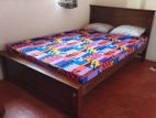 New Teak 72 X48 Double Box Bed with Layer Mattresses