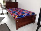 New Teak 72x36 Box Bed with Double Layer Mattresses