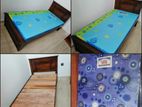 New Teak 72x36 Box Bed With Double Layer Mattresses