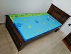 New Teak 72x36 Box Bed with Double Layer Mattresses