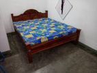 New Teak 72x60 Queen Arch Bed with Double Layer Mattresses
