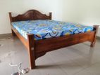 New Teak 72x60 Queen Arch Bed With Double Layer Mattresses