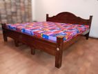 New Teak 72x60 Queen Arch Bed with Double Layer Mattresses