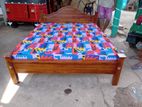 New Teak 72x60 Queen Arch Bed with Double Layer Mattresses