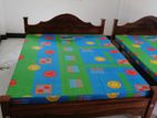 New Teak 72x60 Queen Arch Bed with Double Layer Mattresses