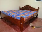 New Teak 72x60 Queen Arch Bed with Double Layer Mattresses