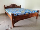 New Teak 72x60 Queen Arch Bed With Double Layer Mattresses