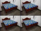 New Teak 72x60 Queen Arch Bed With Double Layer Mattresses