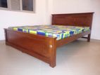 New Teak 72x60 Queen Box Bed With Arpico classic foam mattresses