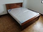 New Teak 72x60 Queen Box Bed With Arpico Flexifoam 7" Spring Mattresses