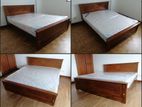 New Teak 72x60 Queen Box Bed With Arpico Flexifoam 7" Spring Mattresses