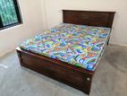 New Teak 72X60 Queen Box Bed With Arpico Hybrid Mattress - C10