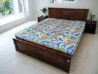 New Teak 72x60 Queen Box Bed With Arpico Hybrid Mattresses- 014