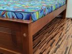 New Teak 72x60 Queen Box Bed with Arpico Hybrid Mattresses