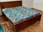 New Teak 72x60 Queen Box Bed with Arpico Hybrid Mattresses