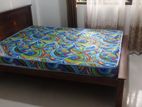 New Teak 72x60 Queen Box Bed with Arpico Hybrid Mattresses
