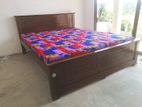 New Teak 72x60 Queen Box Bed With Double Layer Mattresses