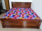 New Teak 72X60 Queen Box Bed With Double Layer Mattresses