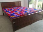 New Teak 72x60 Queen Box Bed with Double Layer Mattresses