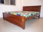 New Teak 72x60 Queen Box Bed with Double Layer Mattresses