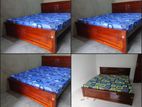 New Teak 72x60 Queen Box Bed With Double Layer Mattresses