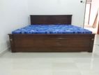 New Teak 72x60 Queen Box Bed With Double Layer Mattresses