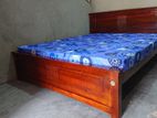 New Teak 72x60 Queen Box Bed With Double Layer Mattresses