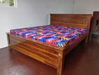 New Teak 72x60 Queen Box Bed with Double Layer Mattresses