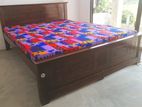 New Teak 72x60 Queen Box Bed with Double Layer Mattresses