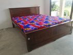 New Teak 72x60 Queen Box Bed with Double Layer Mattresses