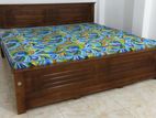 New Teak 72x72 King Box Bed with Arpico Hybrid Mattresses